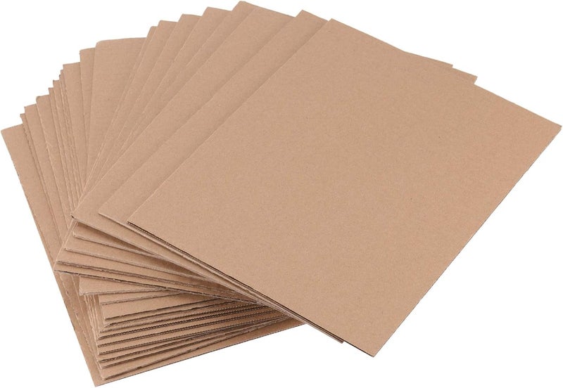 HAKZEON 50 Pack 8.5 x 11 Inch Corrugated Cardboard Sheets, Cardboard Paper, Flat Cardboard Inserts for Packaging Shipping Mailing DIY Crafts, Brown - Image 4
